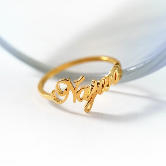 Name written clearance gold ring